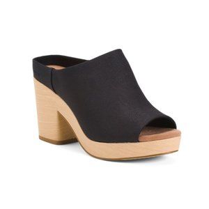 TOMS Black Ortholite Hybrid Insole Peep Toe Sandals